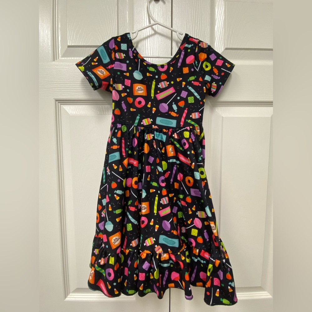 Colorful Halloween  Candy Print Kids Dress